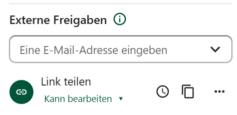 Link teilen: Kann bearbeiten auswählen